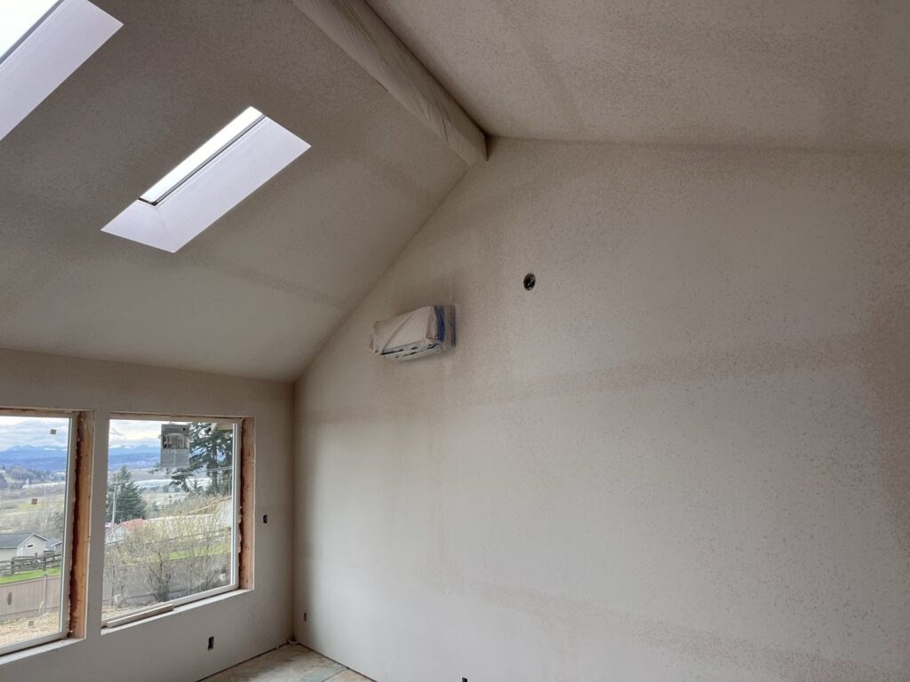 Finished vaulted bedroom in AFH garage conversion
